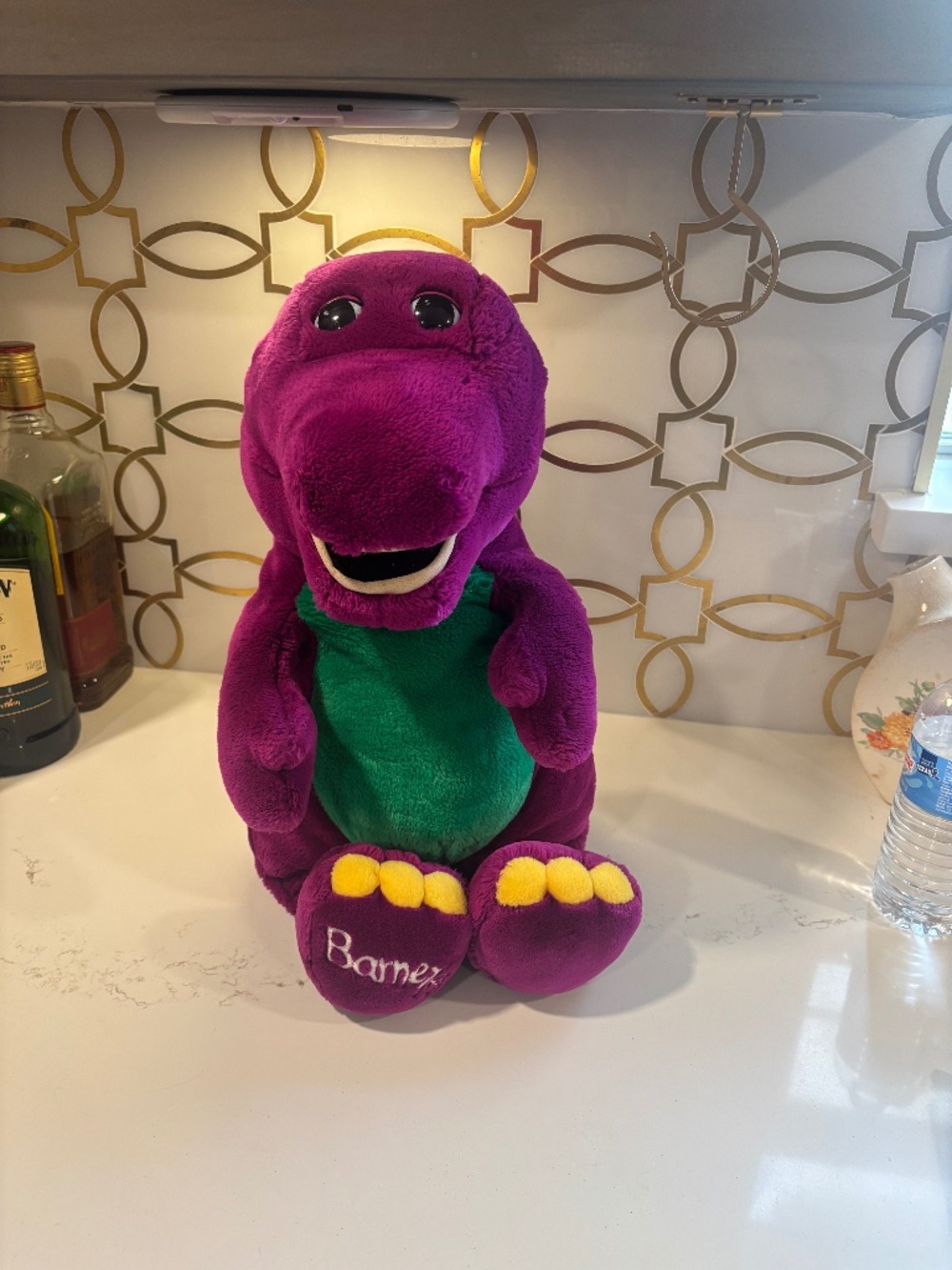 2001 BARNEY Jumbo Talking 20” Stuffed Plush Dinosaur Doll Toy FISHER PRICE